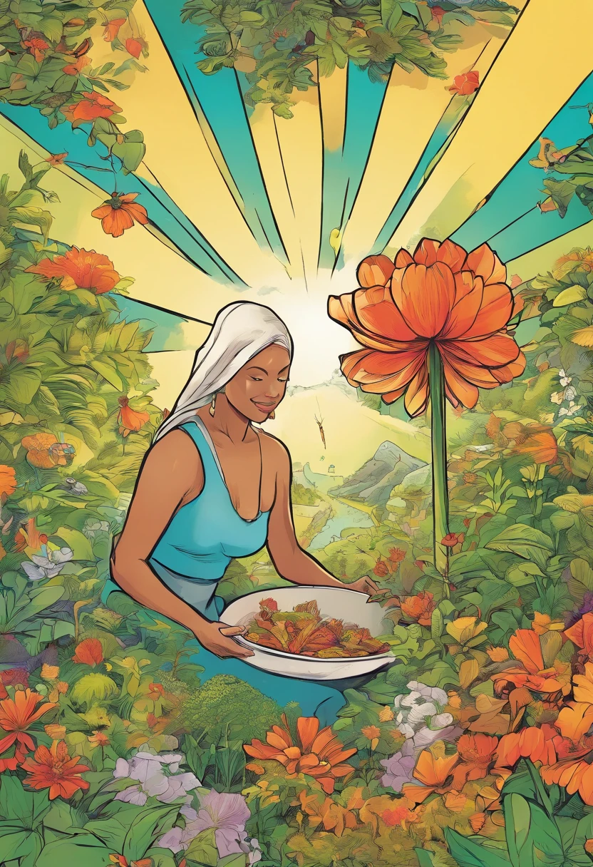 Do a poster of a simple way of doing acts of generosity as expression of your love to other living beings (like plants, animals, or humans)