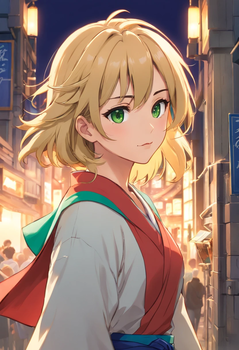 (comic book art style), (Soap-Committee on ArtStation art style), full body view, full shot, front view, back view, character design, character sheet, medieval peasant woman, blonde hair, green eyes, strong highlights, sharp outlines, sharp shadows, 8k, high quality, solid white background, (cell shading).