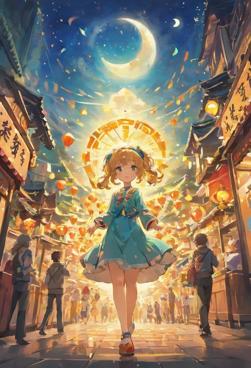 mid-autumn festival、Moon、themoon、Solar stars、Mooncake stalls、concert、band、fire works、UAVs、environment friendly、tradit、celebrating、enviroment、The villagers、Plaza、Bamboo lanterns、the night、celebrating、Artistically、device、decor、castoff、economize、resource,high definition resolution