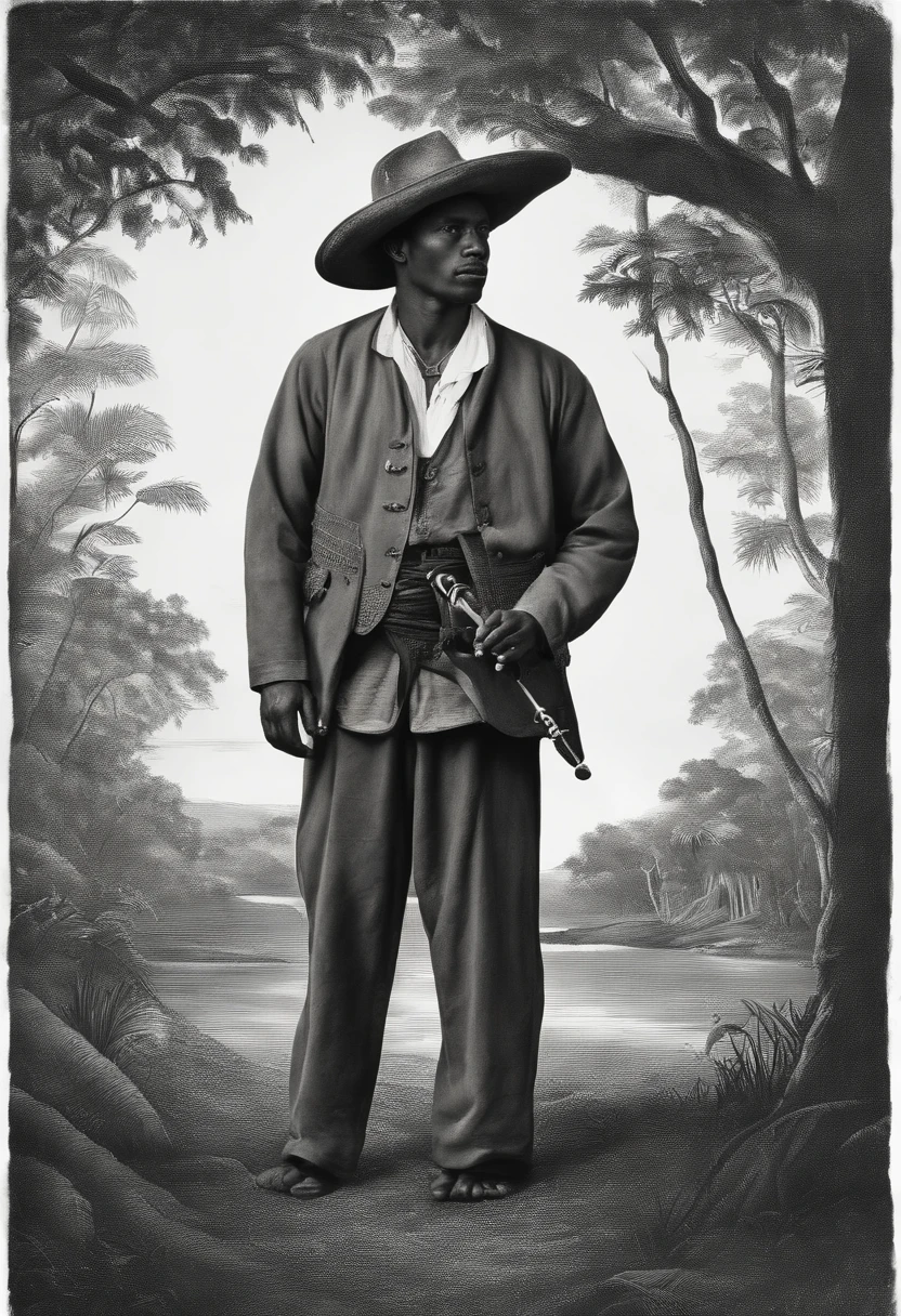 (portraits,black and white,sanfoneiro player,rustic style,hand-drawn,folk literature),(best quality,ultra-detailed),(literature of cordel,northeastern Brazilian,folk culture,traditional music),(dry,rough paper texture),(fine lines,engraved effect),(realistic,sharp focus),(vivid colors,historical scene),(traditional clothing,humble surroundings),(harsh lighting,high contrast)