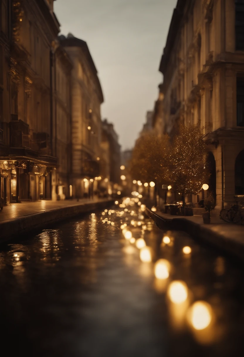 a city with buildings made of different, gold, diamond, river streets and looks like a wondrous Gold land