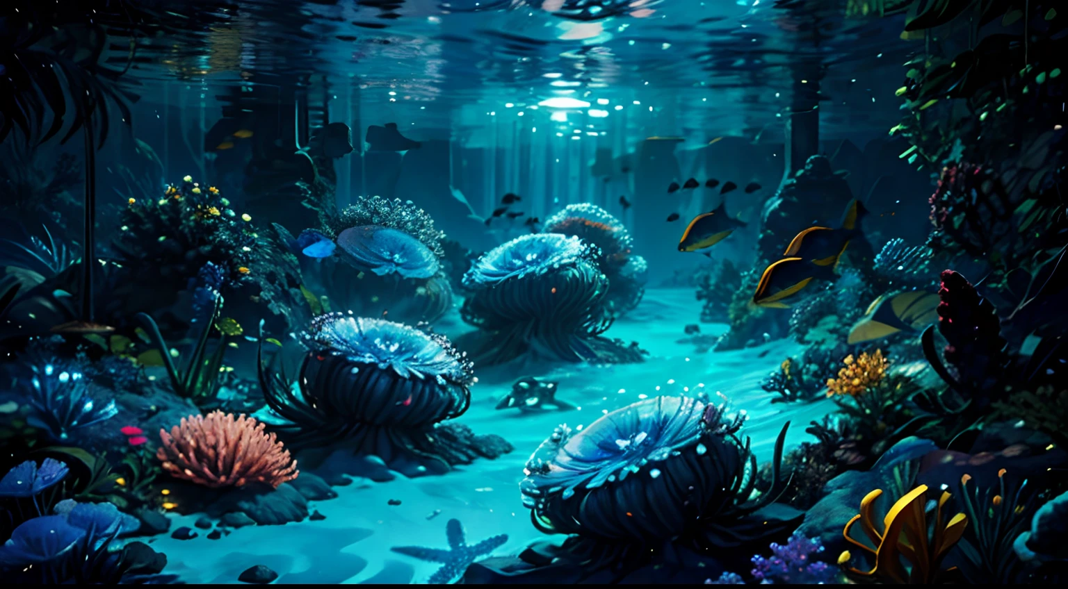 La mejor calidad,Ultra detallado,realista:1.37,Escena submarina,Abismo oscuro,Criatura oculta,Plantas marinas detalladas,Poca luz,Deep-sea exploration,Naufragio sumergido,Rayos de sol lejanos,Misterioso azul profundo,ethereal glow,Silencioso y sereno,agua turbia,Mythical Sea Creature,Strange Shadows,profundidades inexploradas,Desvelando secretos,peligro al acecho,Belleza fascinante,Misterios invisibles,calma y tranquilidad,oscuridad insondable,Secretos de las profundidades,Mundo submarino encantado,Immersing yourself in the unknown,Silencio espeluznante,Arrecife de coral tenuemente iluminado,vivid colors,Vida marina palpitante,Biodiversidad espectacular,Bancos de peces danzantes,Plantas submarinas que se balancean,Espectacular arquitectura submarina,Peaceful and surreal,conchas marinas susurrantes,Maravillas por descubrir,Tesoros submarinos escondidos