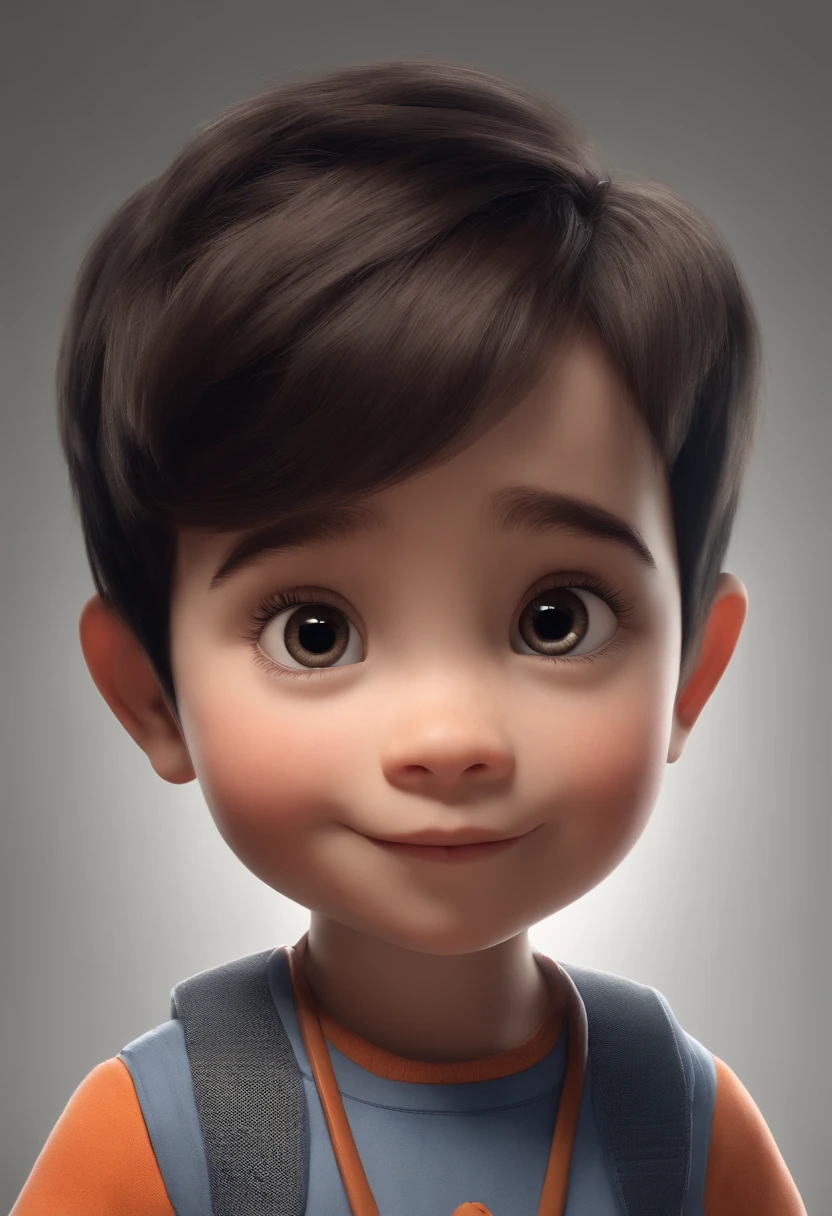 a happy cute standing short hair, vestindo uma fantasia espacial, , fundo branco, barnet, Tom, Estilo Pixar, ....3d, desenhos animados, rosto detalhado, asymmetrical 16k