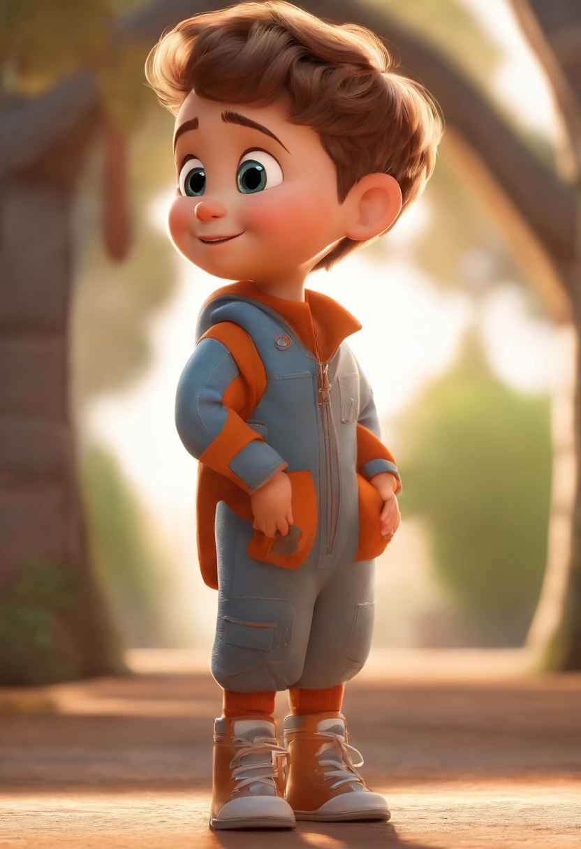 a happy cute ??? standing short hair, vestindo uma fantasia espacial, , fundo branco, barnet, Tom, Estilo Pixar, ....3d, desenhos animados, rosto detalhado, asymmetrical 16k
