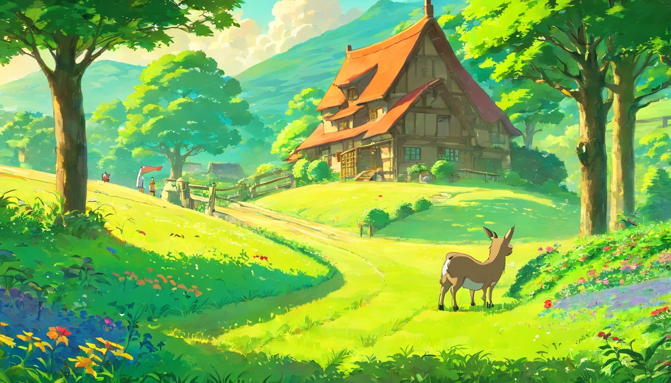 On the meadows of the farm