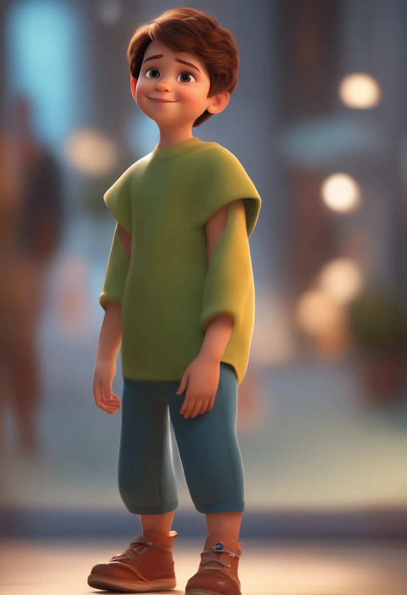 a happy cute standing short hair, vestindo uma fantasia espacial, , fundo branco, barnet, tom, Estilo Pixar, ..3d, desenhos animados, rosto detalhado, asymmetrical 16k