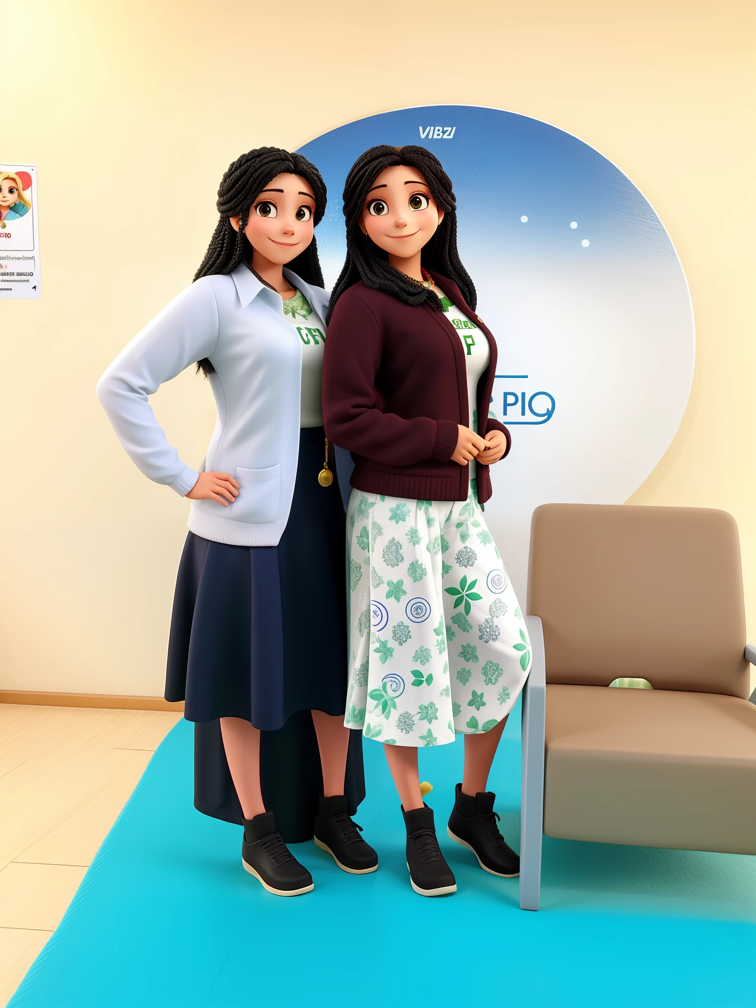 Amigas cabelo cacheado escuro, sorridente e lindas ALTA QUALIDADE MELHOR QUALIDADE
