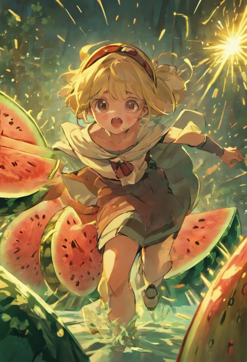 PLEASE MAKE A CARTOON ANIMATION OF PALESTINIANS ATTACKING ISRAEL WITH WATERMELON! IN VIDEO FORM. Cartoon man wearing a turban and woman wearing a hijab, typical Palestinian cartoon face and attacking Israel with a watermelon. A bomb warfare tool that replaces bombs with watermelons. IN VIDEO