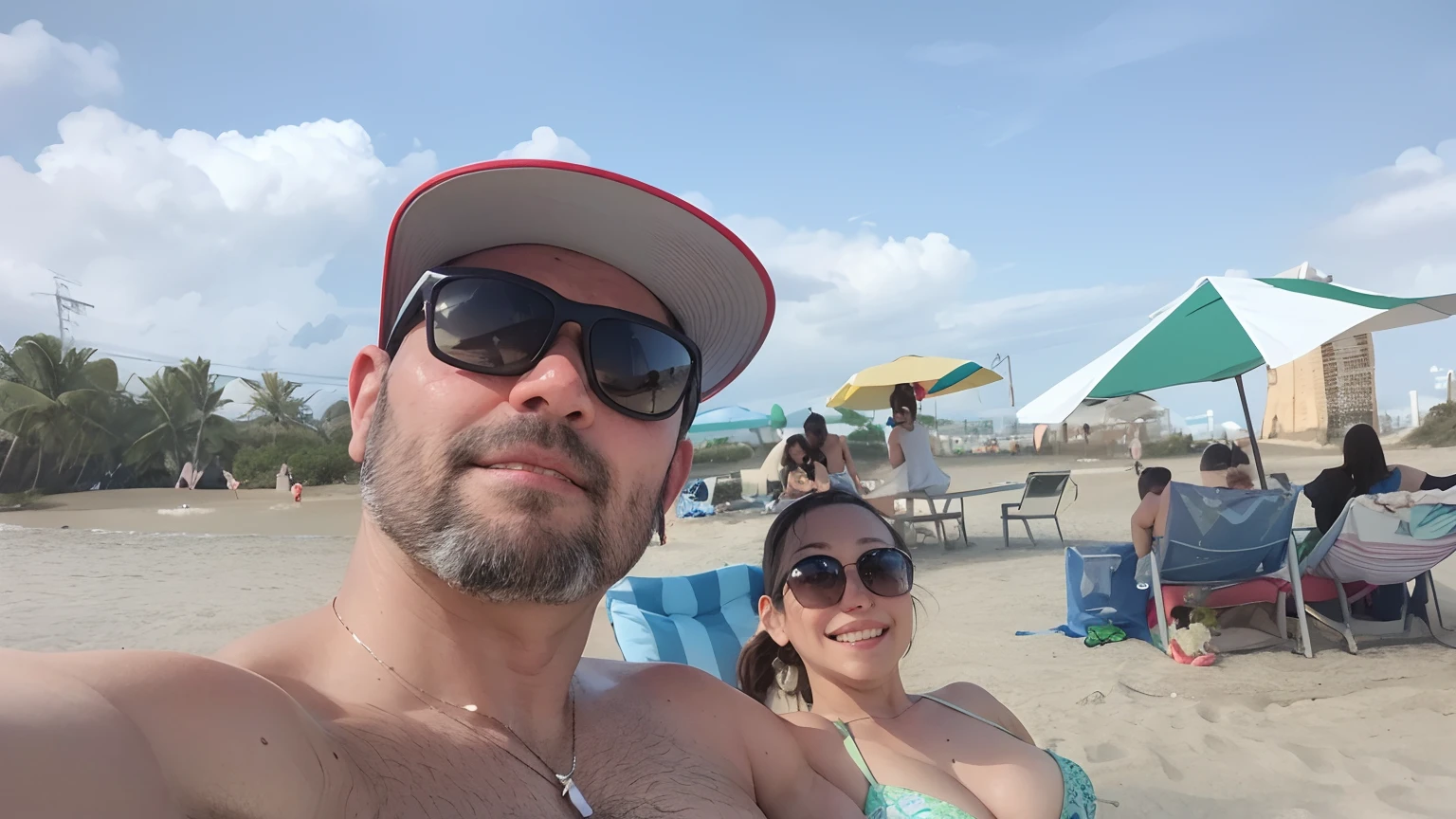 there are two people on the beach taking a selfie, na praia, foto de praia, na praia, em uma praia, na praia, na praia, imagem de perfil, em uma praia, dia ensolarado na praia, em uma praia ensolarada, sentado na praia, pessoas na praia, Relaxando na praia, sentado na praia, vacation photo
