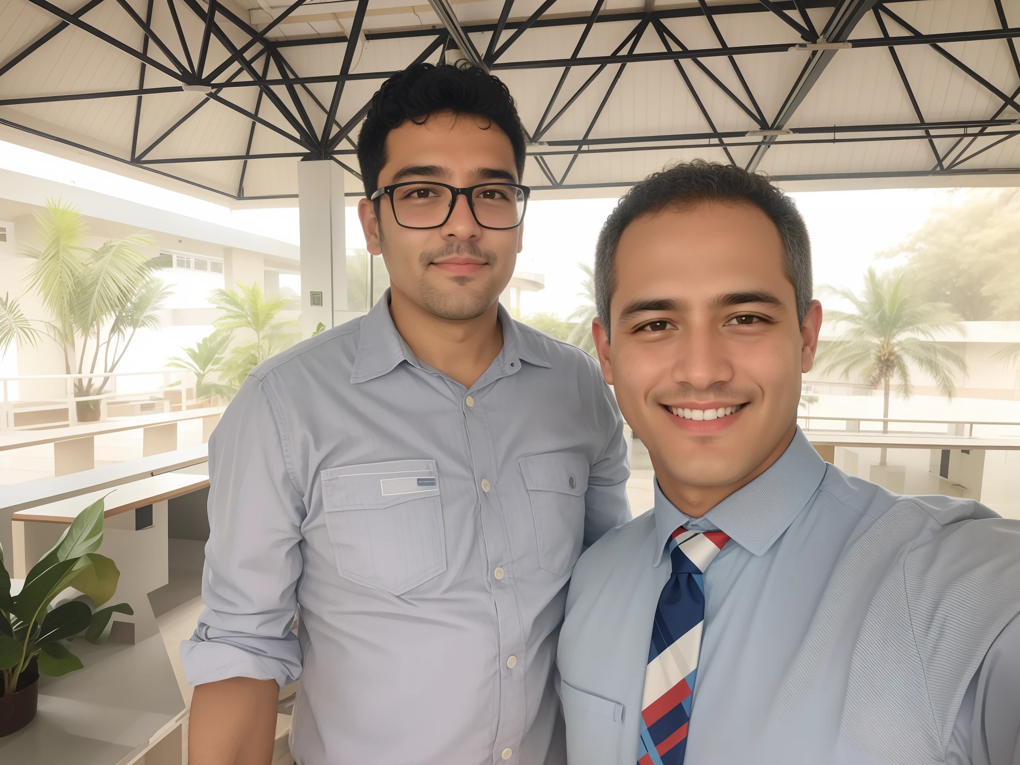It's two men standing next to each other in a building, imagem do avatar, Sakimichan e Frank Franzzeta, foto do perfil, foto retrato, Paulo Pepera Pablo Roldan, foto selfie, foto retrato, Foto realista, Directed by: David Ruby, Directed by: Daniel Lieske, caio santos, imagem retrato, In the background