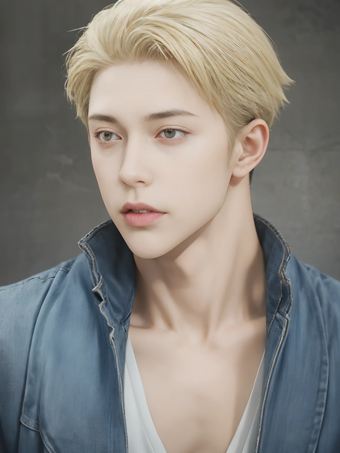 Mature men with blonde hair, strong jawline, nanami kento, jujutsu kaisen, realistic, ultra details Best quality, masterpiece, ultra high res, (photorealistic:1.4),