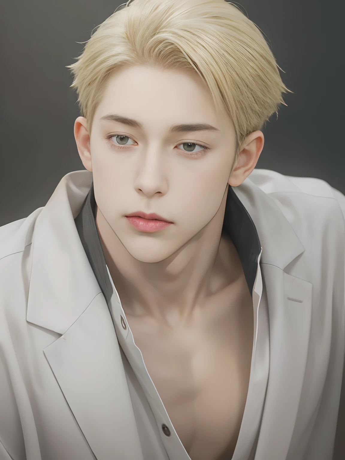 Mature men with blonde hair, strong jawline, nanami kento, jujutsu kaisen, realistic, ultra details Best quality, masterpiece, ultra high res, (photorealistic:1.4),