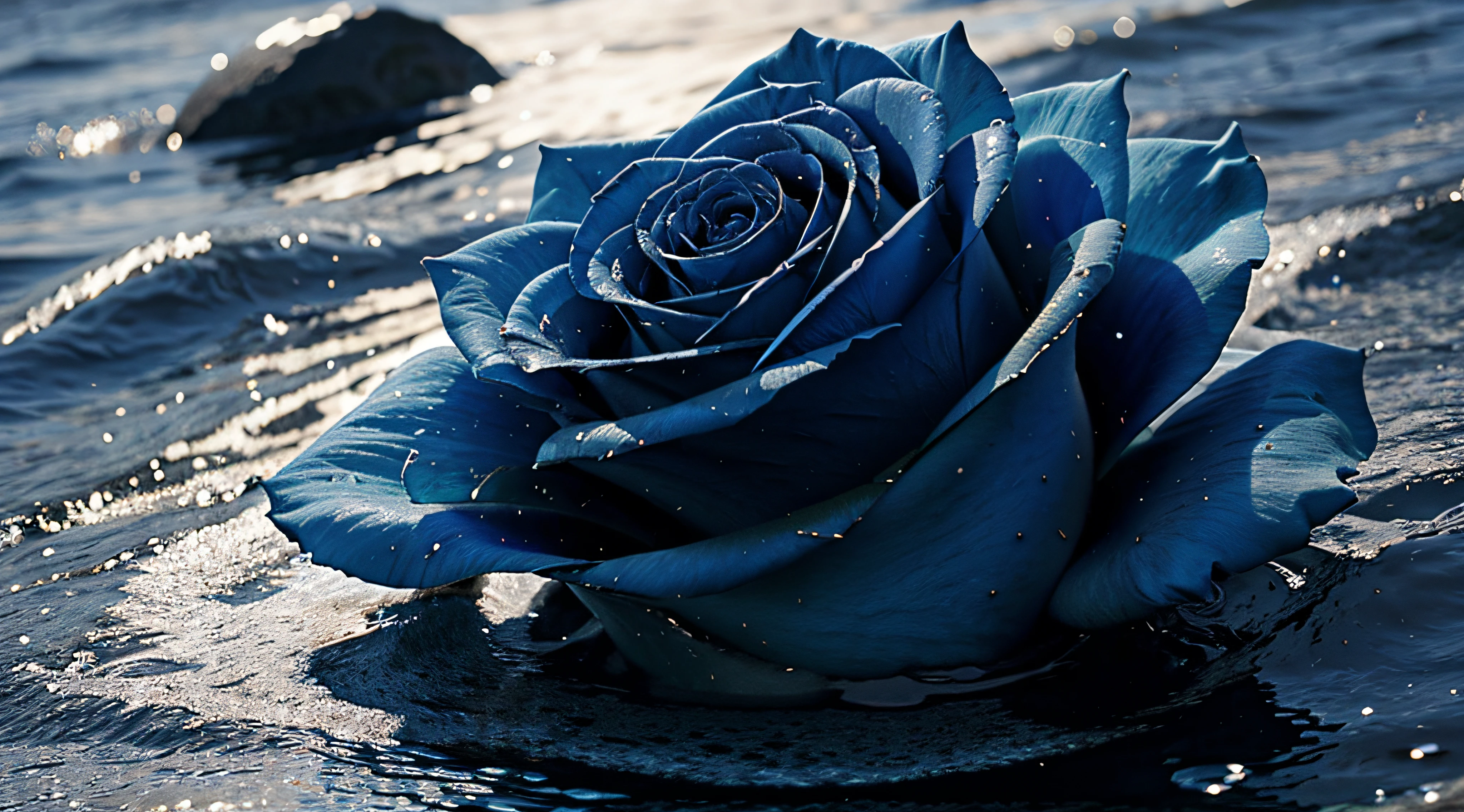Blue Rose ,water splash,Epic,