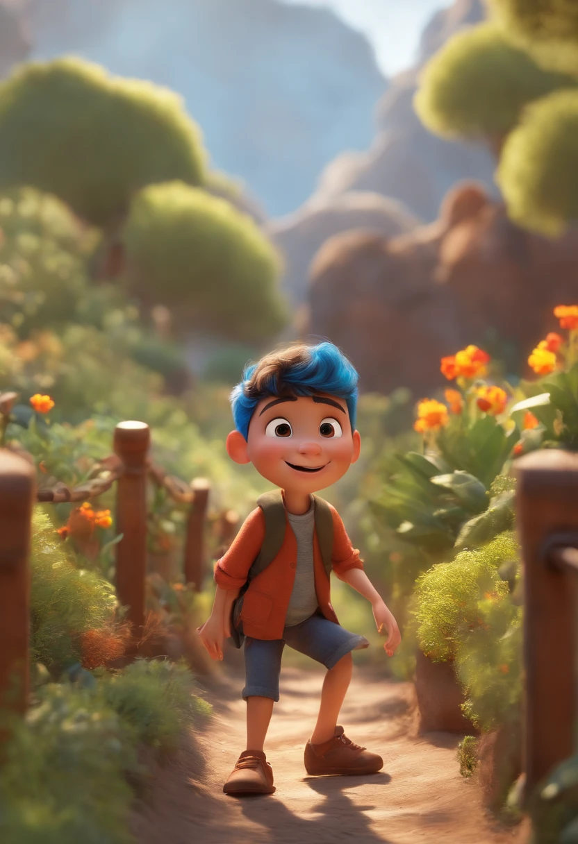 Image of a boy for a story in a YouTube video in Pixar format, He's the little allabester, He's the class leader, He's outgoing, Playful and gets up for a lot of things