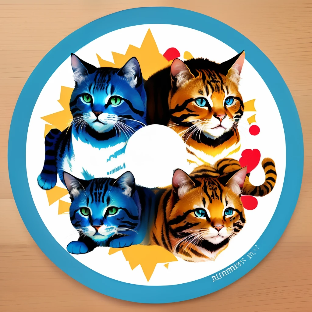 Make a round decal that says Super Mommies with an image of the super kitties