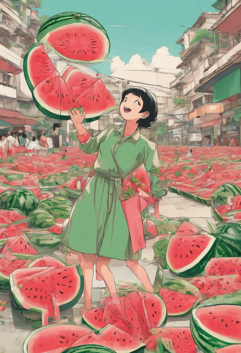 Indonesians give watermelon to Palestinians