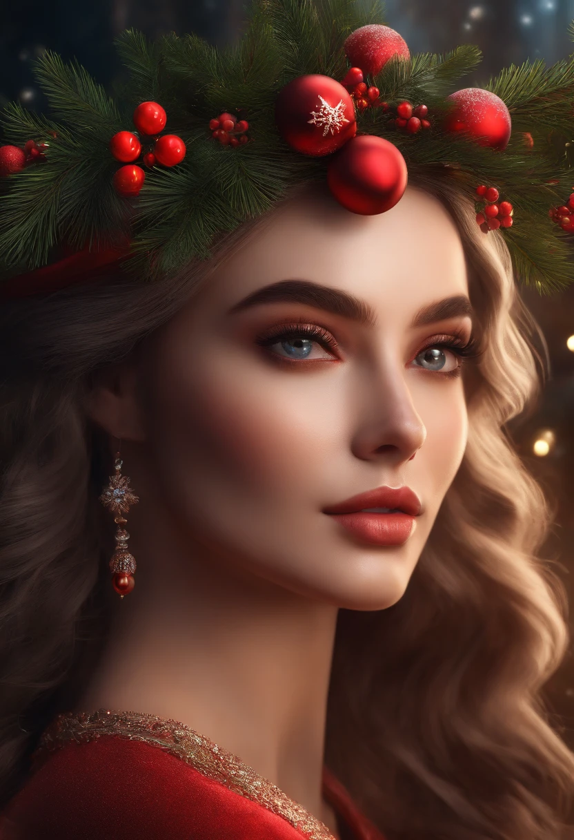 (extremely detailed CG unity 8k wallpaper),(masterpiece), (best quality), (ultra-detailed), (best illustration),(best shadow), (sharp eyeliner, eyeshadow, detailed eyes:1.1),, ,BREAK, (NTW20christmas:1.2),,