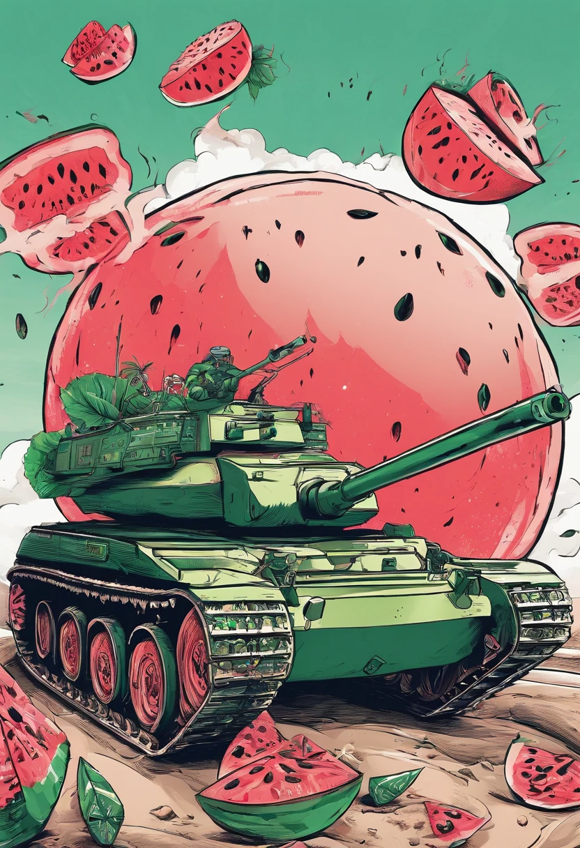 Palestinians put watermelons in bomb tanks and attack Israel with them. Watermelons instead of bombs will destroy Israel