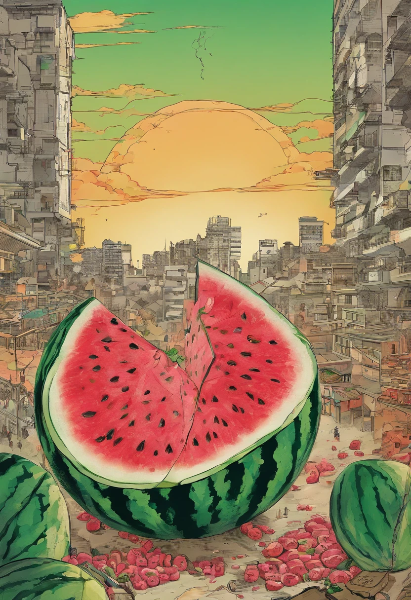 Palestinians put watermelons in bomb tanks and attack Israel with them. Watermelons instead of bombs will destroy Israel. Bomb replacement watermelon WILL DESTROY ISRAEL'S BUILDINGS