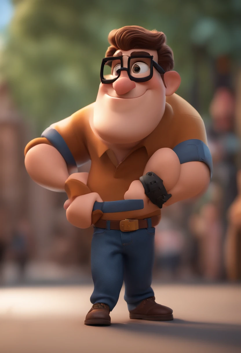 personagem dos desenhos animados de um homem patinador in line, with black glasses and a black shirt, animation character, Caractere estilizado, animation style rendering, 3D estilizado, Arnold Maya render, 3 d render stylized, toon render keyshot, Personagem 3D, Personagem 3D, 3d rendering stylized, 3 d character render, personagem de desenho animado, Personagem de close up, Pose de personagem,  (Estilo Pixar) (master part:1.2) (Bokeh) (best quality) (pele detalhada) (textura detalhada) (8k) (argila) (Cinematic lighting) (foco nítido