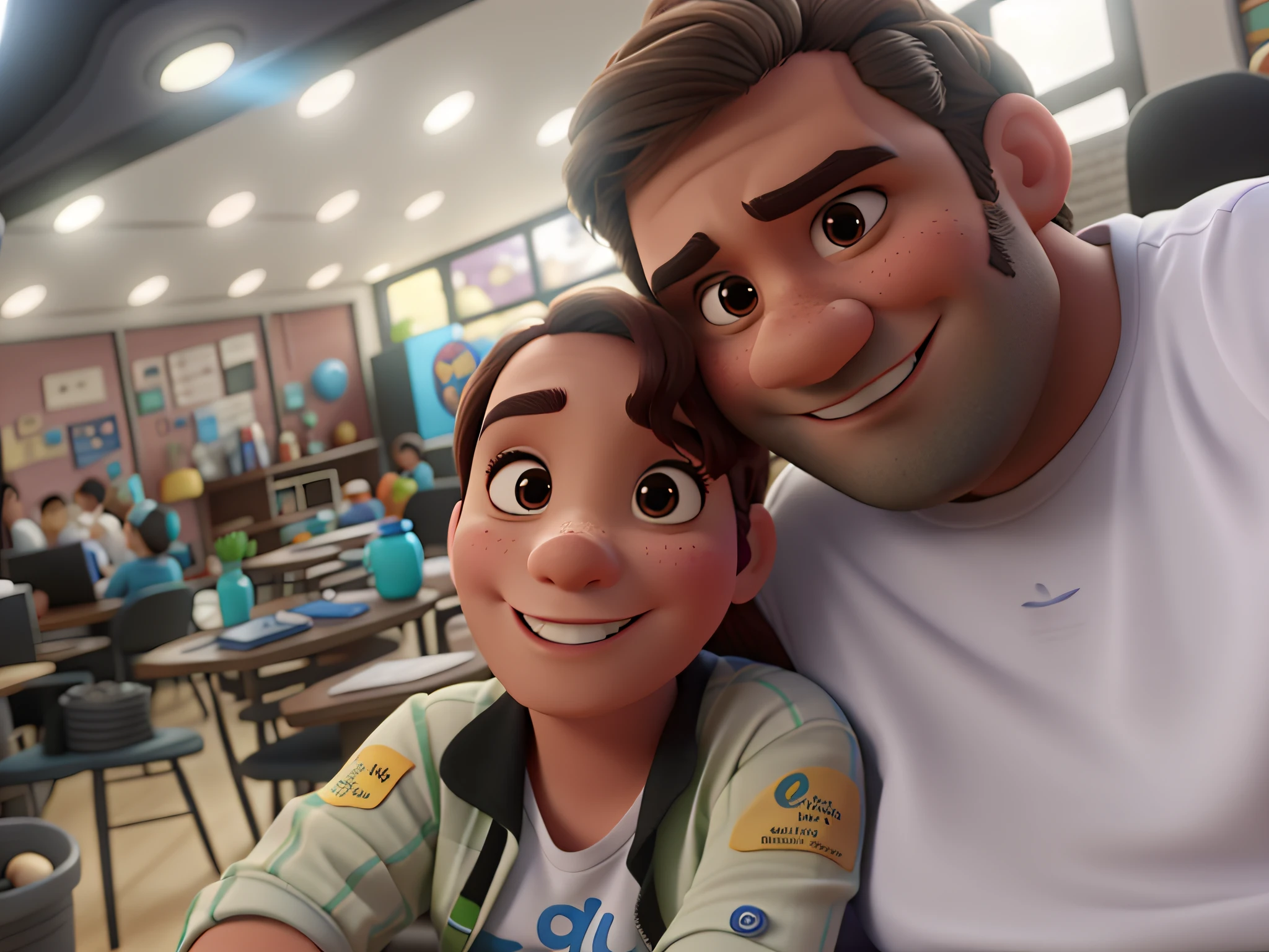 Pixar cercada por coelhos afetuosos