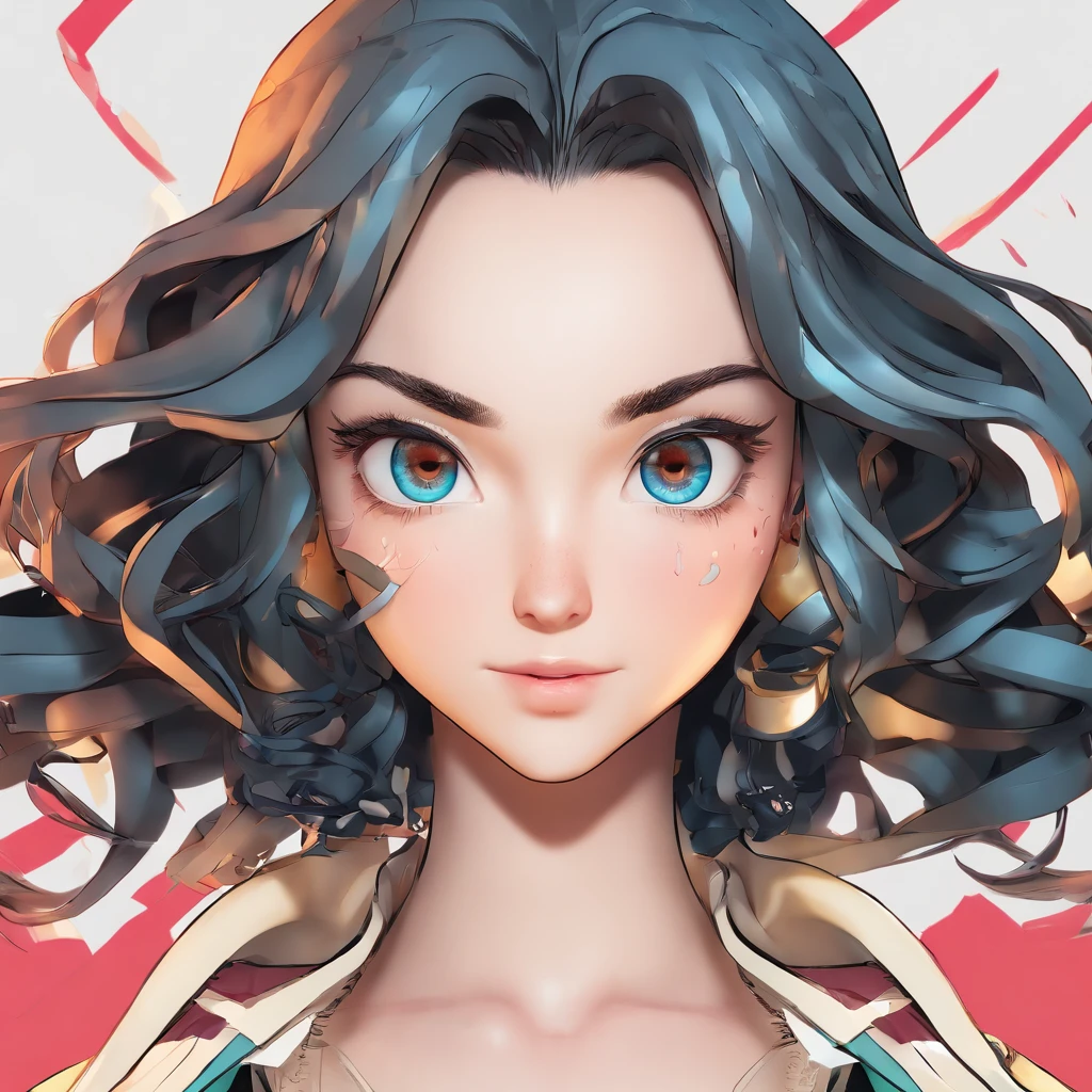 Mulher com longos cabelos azuis, olhos castanhos escuros. Do it all in the Demon Slayer kimetsu no yaiba comic book template