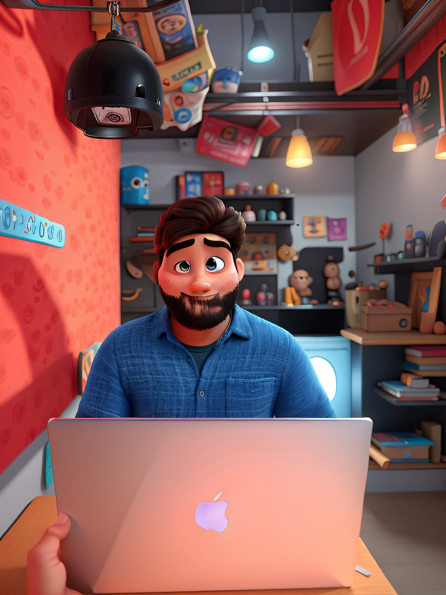 Um poster 3d inspirado no estilo disney pixar.