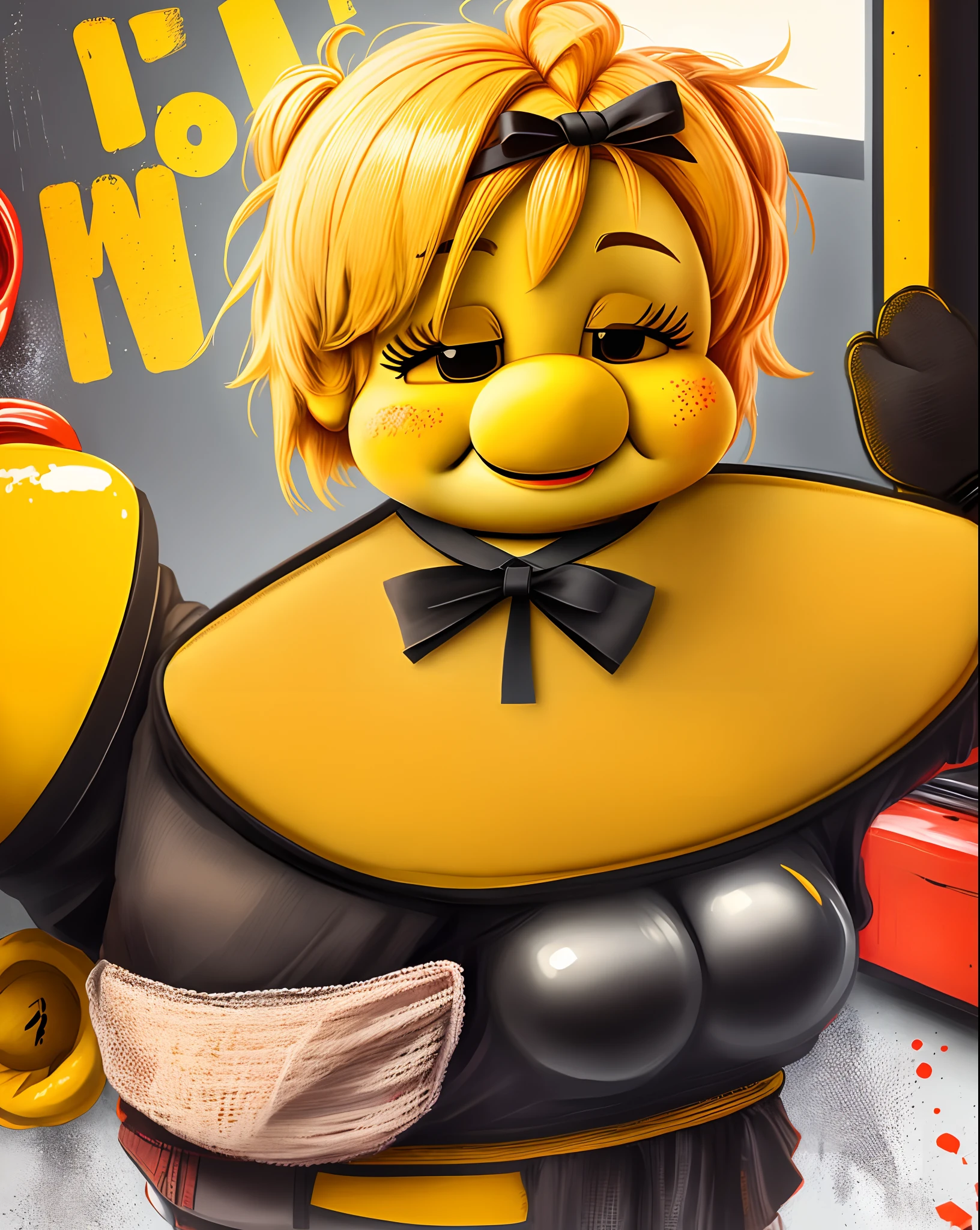 Art by lewdzure, Toy chica, 1girls animatronic ass ass clapping big ass big butt breasts bubble ass bubble butt butt clapping cheeks dat ass dumptruck ass fat ass fat butt female female only huge ass huge butt looking at viewer looking back looking back at viewer naked solo talking to viewer thick ass thick butt twerking yellow hair yellow skin