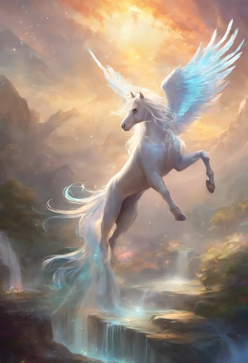 Pegasi flew through the air all the time,White hair,