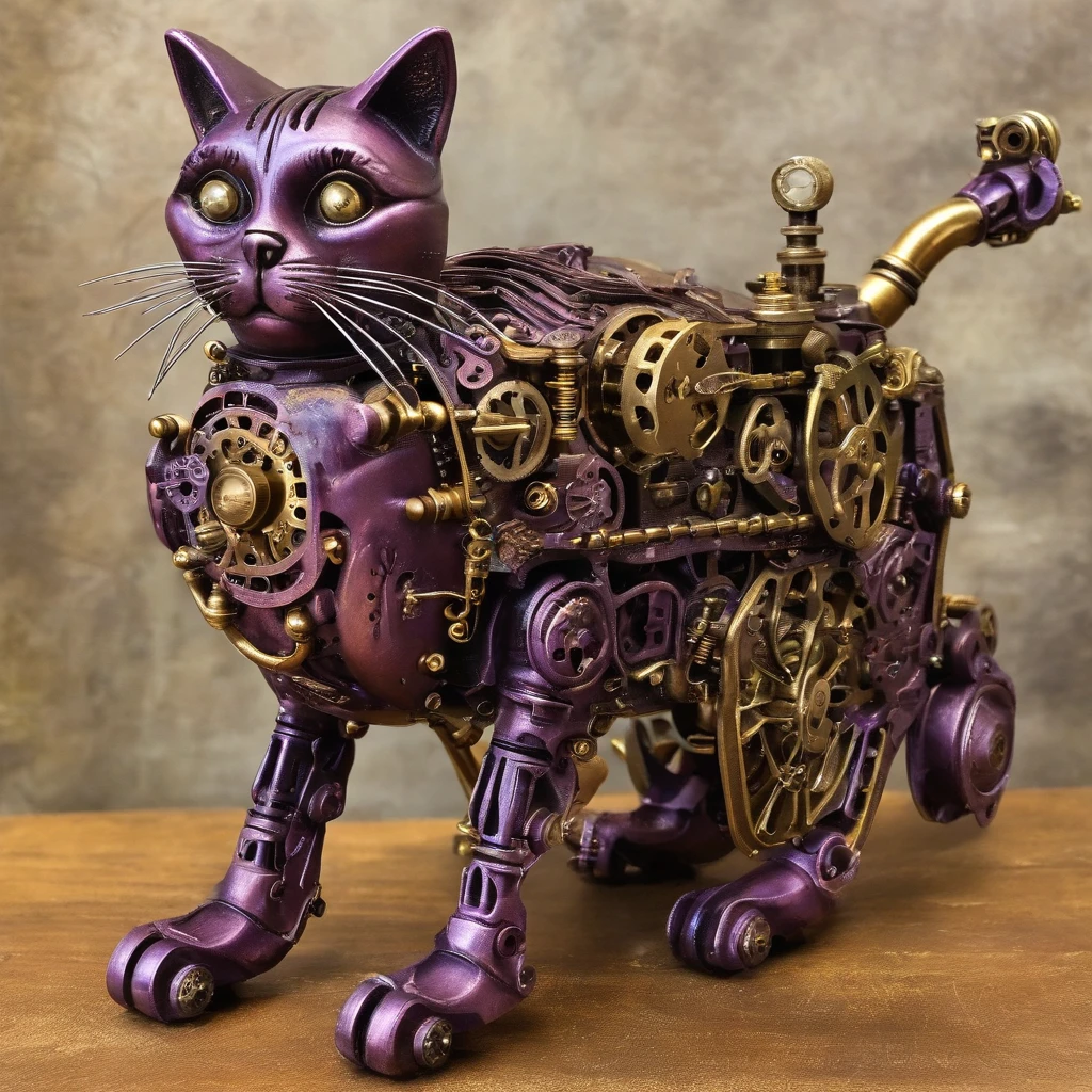 robotic cat purple