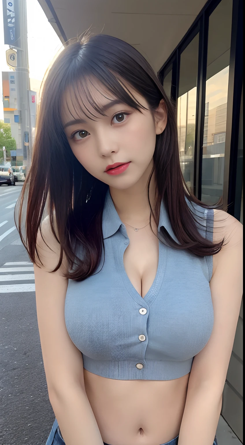 (Vibrant, High resolution:1.3), high resolution,8K,1. Woman with perfect body, Highly detailed face and eyes,Random Hairstyles,Secretary-style suit, (Cute face),Normal chest ,Exposing cleavage,Random sexy poseini skirt,