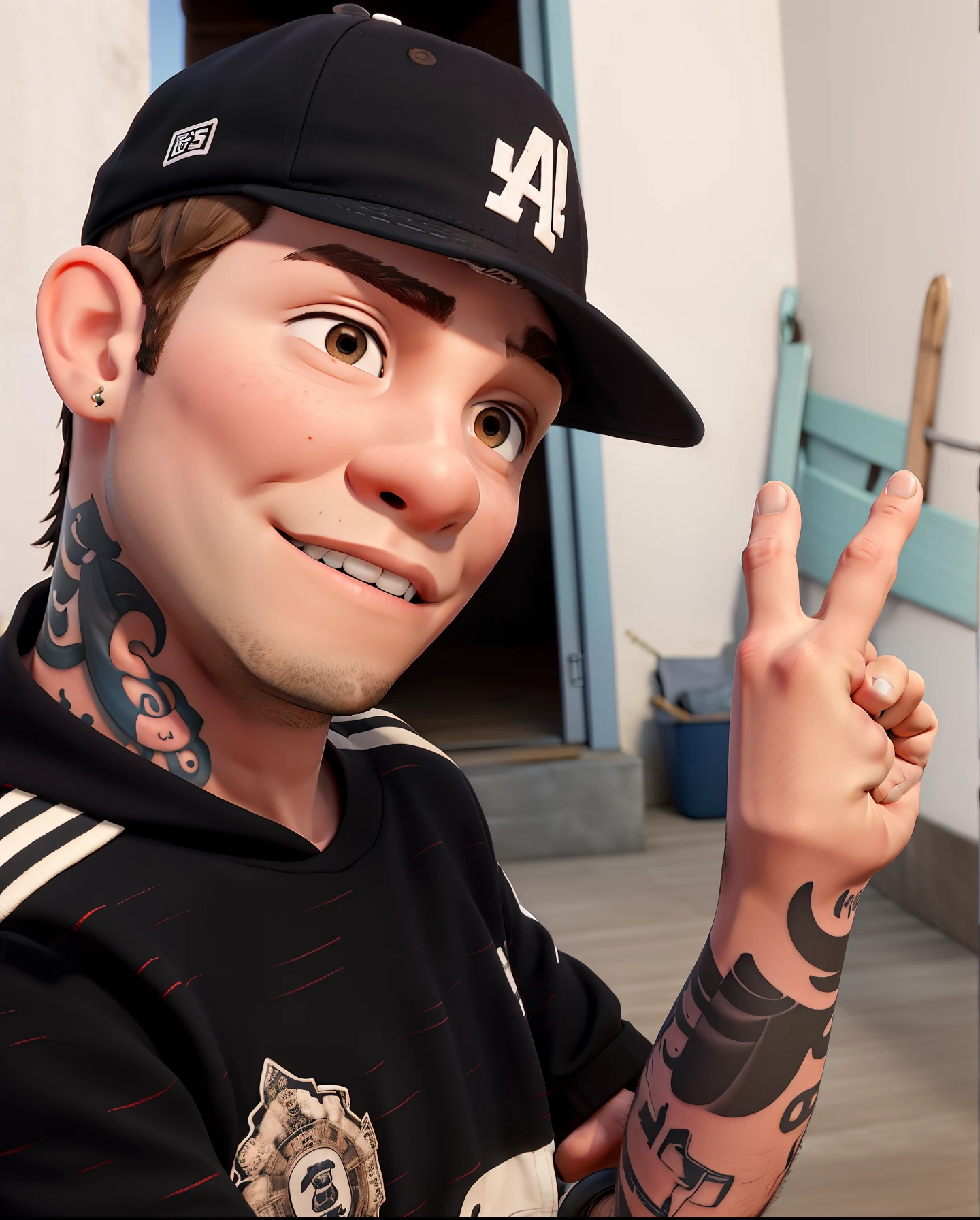 Obra-prima, de melhor qualidade, A boy with tattoo and cap