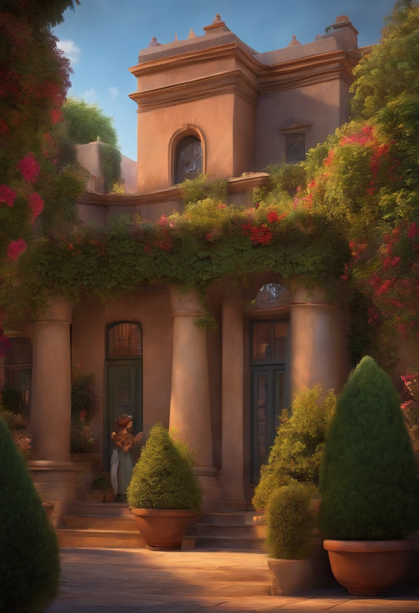 A Dream Architect Inspired by Pixar Animation, de perto. Facial expressions are captivating, com um toque de irrealidade.