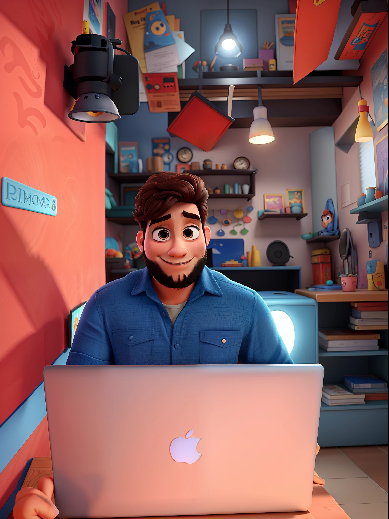 Um poster 3d inspirado no estilo disney pixar