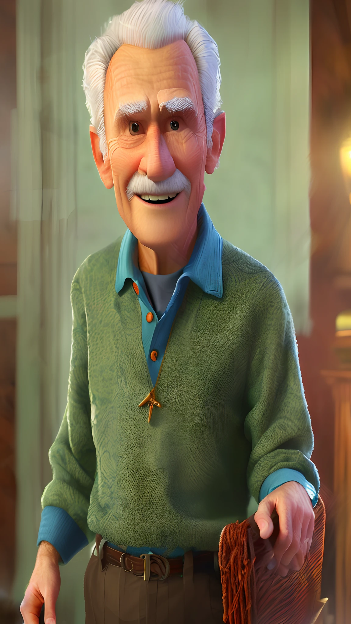 Pixarstyle: um retrato acima da cintura e jovem dde 20 anos moreno olhis escuro