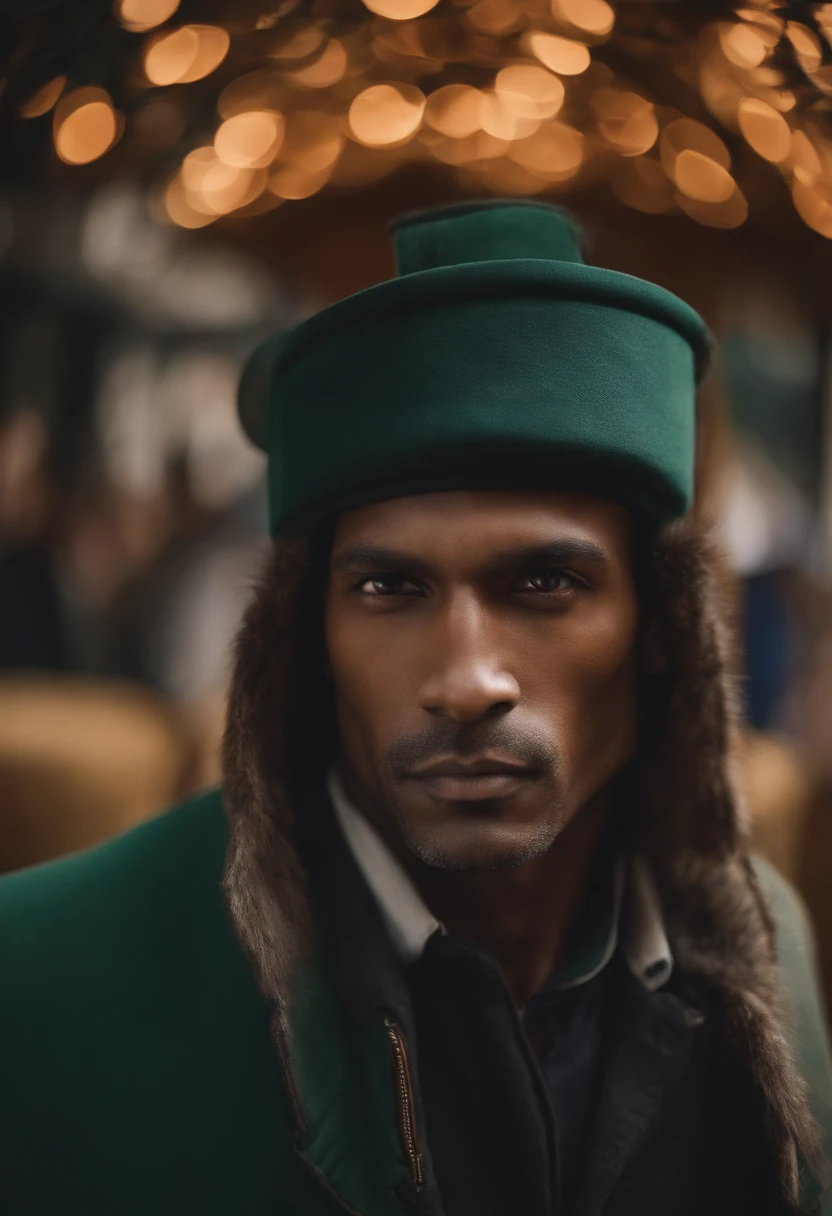 Tall man wearing social handicap on eye