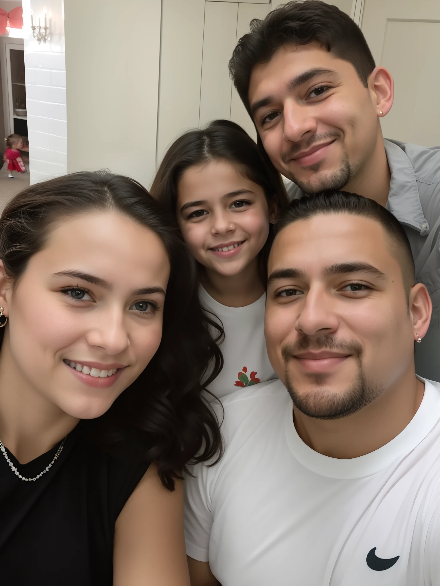 There's a man and a woman taking a selfie with a girl, imagem de perfil, fotografia de perfil, Directed by: Nandor Soldier, facebook post, fotografia de perfil, fotografia do perfil, holiday photography, com montanhas ao fundo, Happy family, Fotografia tirada em 2 0 2 0, taken in the early 2020s, Ekaterina, fotografia, Family photo