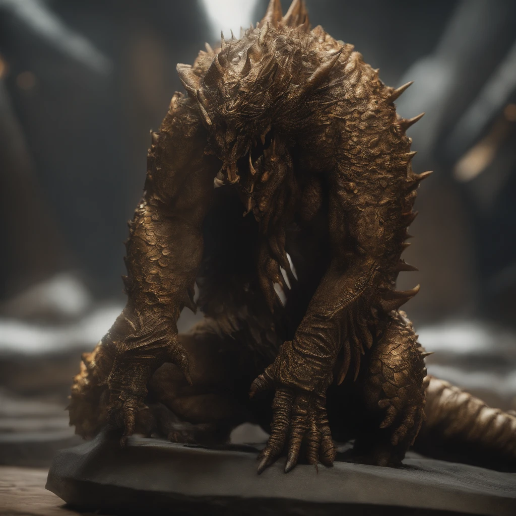 The relic film, eagle monster, muscular, abs, movie screenshot, penis, solo, anthro, side view, full body, feet