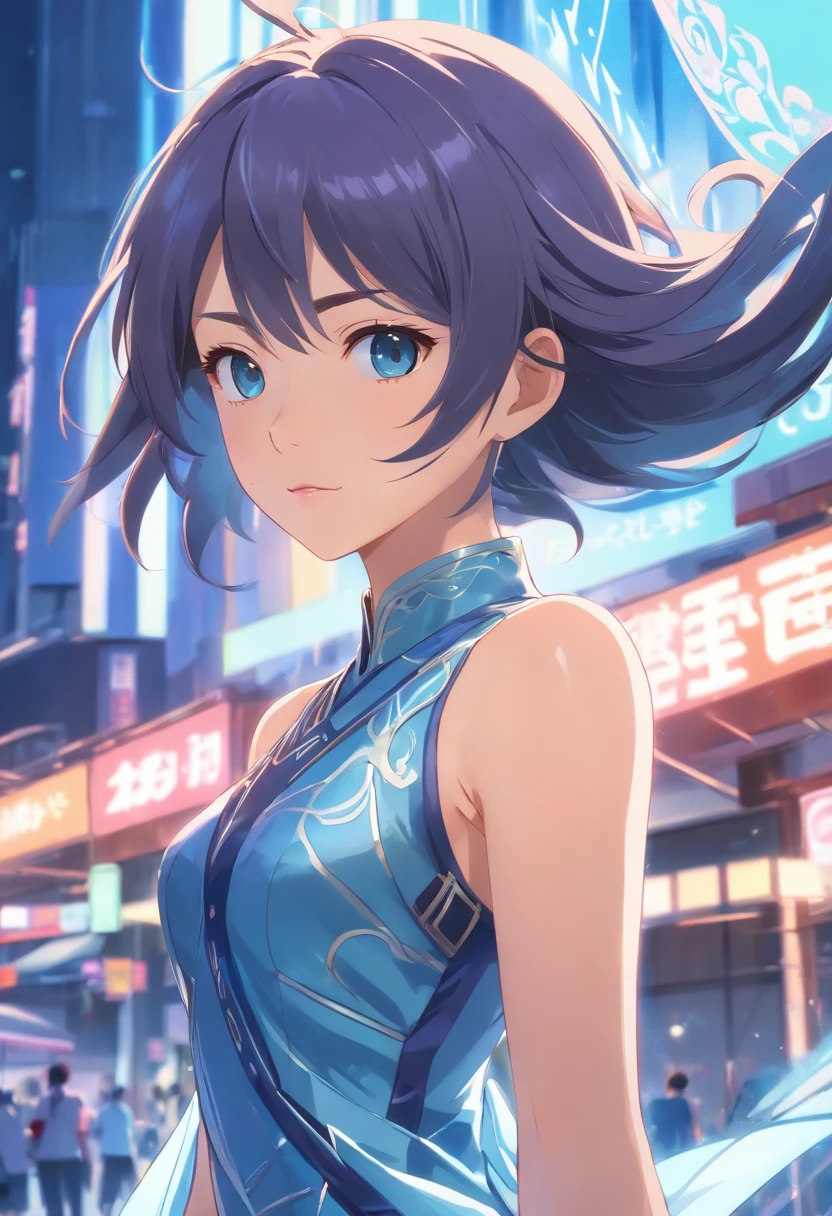 a close up of a woman in a silver and blue dress, chengwei pan on artstation, by Yang J, detailed fantasy art, Stunning character art, Fanart Meilleure ArtStation, epic exquisite character art, Beautiful armor, Extremely detailed Artgerm, Detailed digital anime art, Artgerm on ArtStation Pixiv, Armor Girl