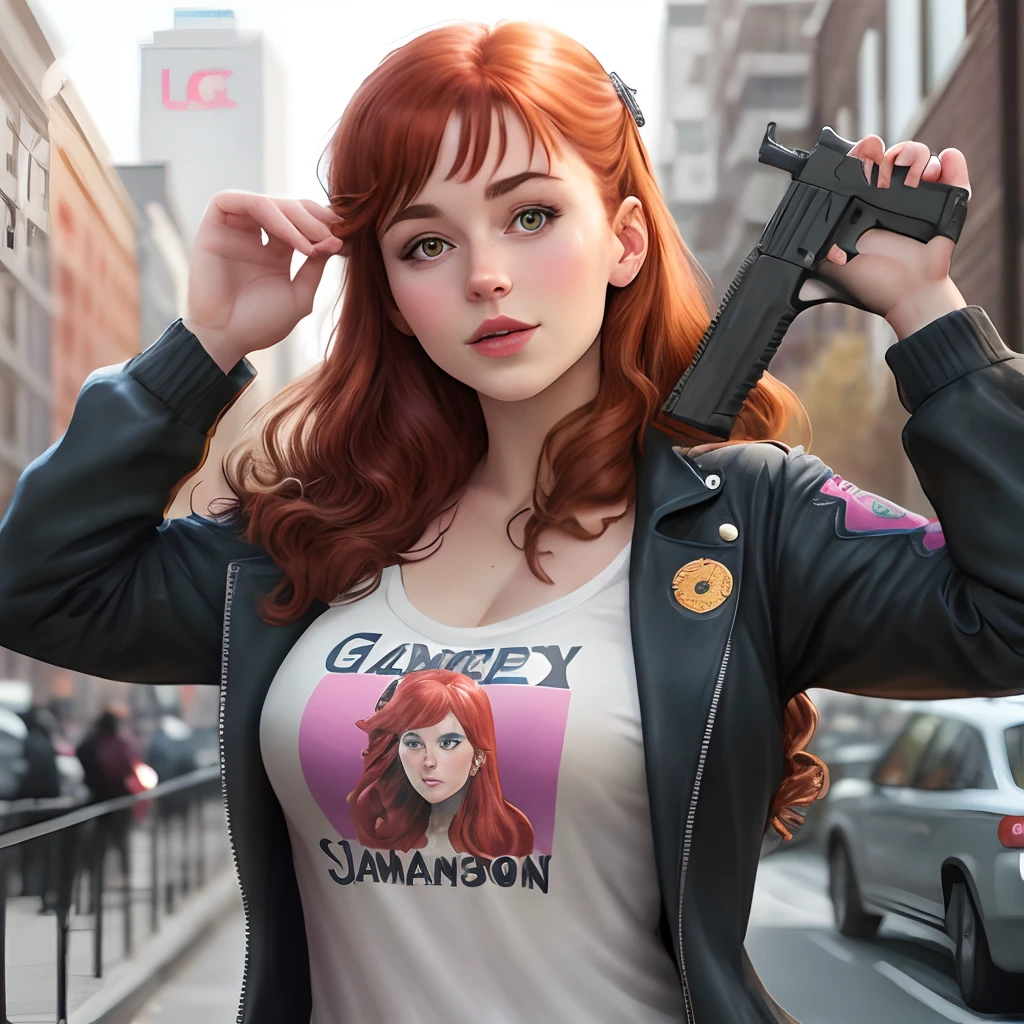 Mary Jane Watson with a glock