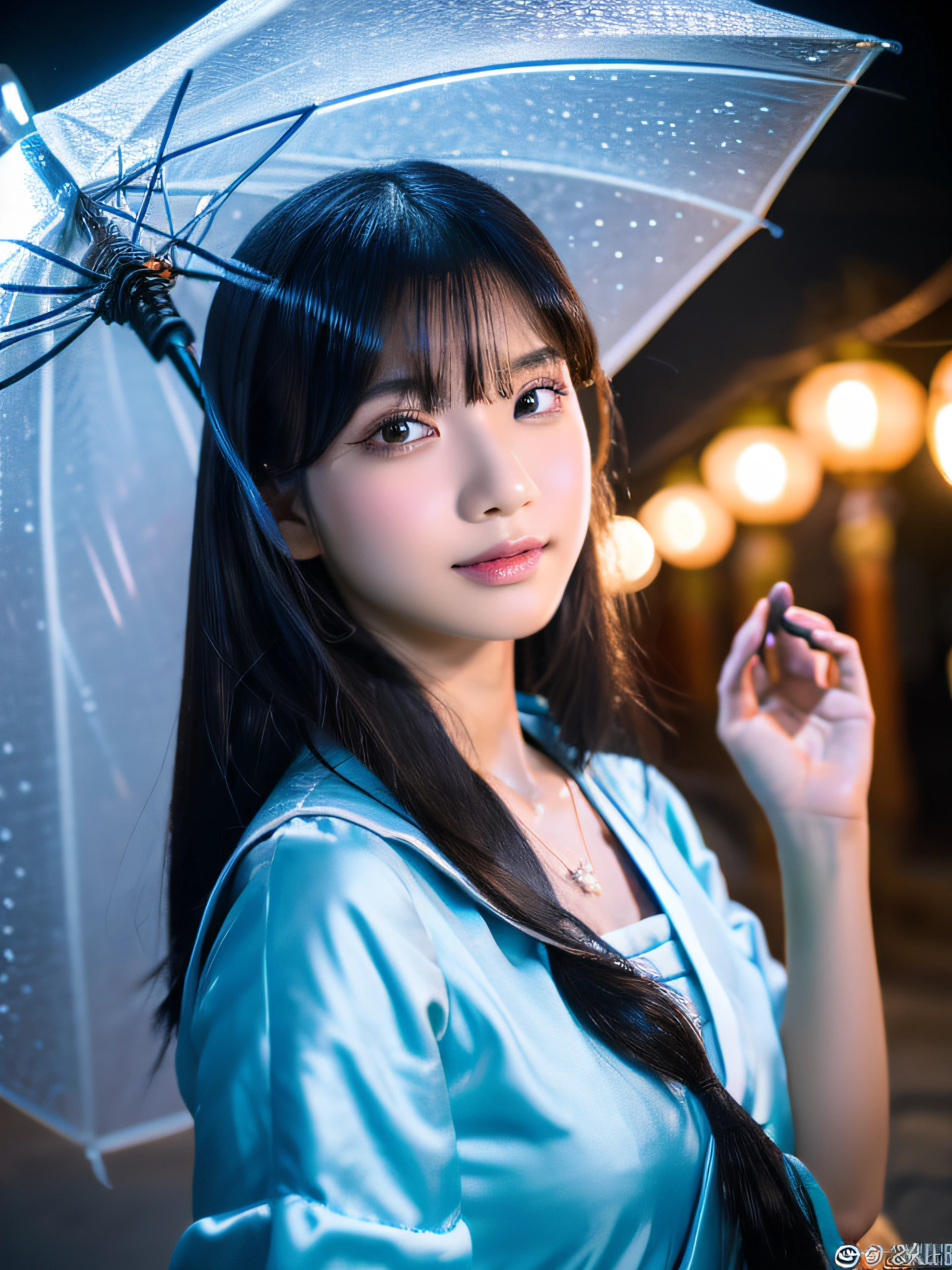 (8K, Raw photo, Best Quality, masutepiece:1.2), (Realistic, Photorealsitic:1.37),sankta. louis (luxurious wheels) (azur lane),1girl in,(Myanmar girls), (aegyo sal:1),Hair Ornament, Portrait, (Myanmar traditional costume:1.1), Necklace, Blue Nails,Cute,Cityscape, Night, Rain, Wet, Professional Lighting, Photon mapping, Radio City, Physically-based rendering, Background Shwedigon Pagoda