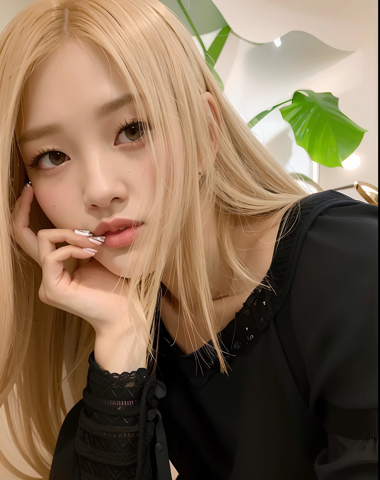 Mulher loira com cabelo longo posando para uma foto em um top preto, Parque Roseanne do Blackpink, jossi do blackpink, Retrato de Jossi de Blackpink, Jisoo do Blackpink, jisoo do blackpink, Retrato Jisoo Blackpink, jennie blackpink, Kim Doyoung, Heonhwa Choe, Jinyoung Canela, Ulzzang, Lalisa Manoban do Blackpink, Dom Yunjoo