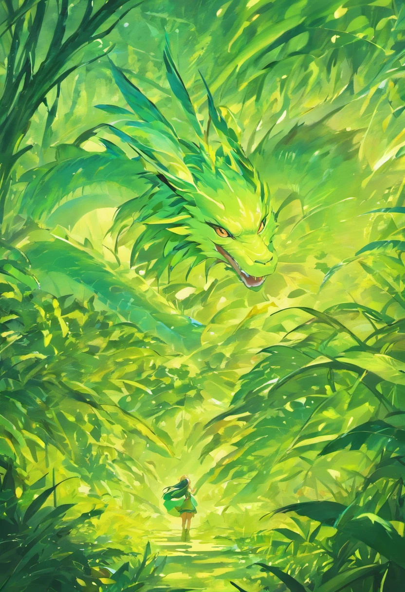 ((Masterpiece)), (((Best quality))), ((Ultra-detailed)), (Amazing:1.1),Chinese dragon, Beautiful, Nature, sky and ground, Big wind, wind blown, Line Cloud,Light shoot from the cloud, In the middle of a lush remote foliage jungle,Jungle wildlife and animals, an award winning photograph, BLN-L24,High contrast,Low saturation,High saturation 8k 3D, F 2.8lens, Aerial view, Cinematic lighting