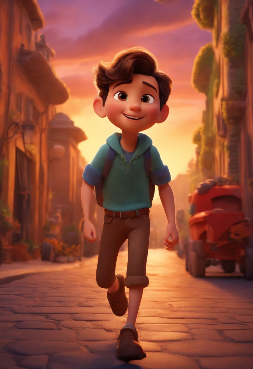 Image of a boy for a story in a YouTube video in Pixar format, He's the little allabester, He's the class leader, He's outgoing, Playful and gets up for a lot of things