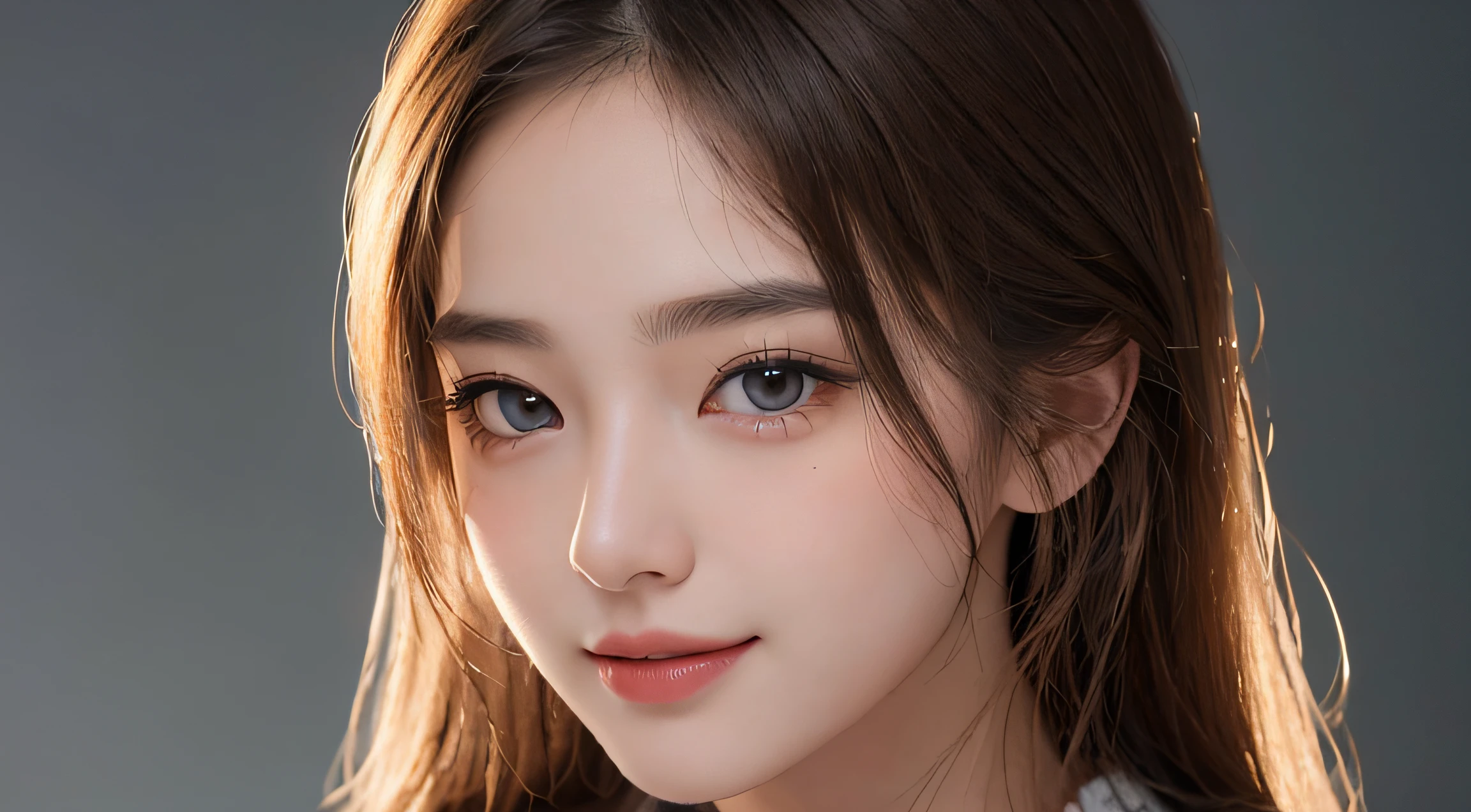 ((Best quality, 8k, Masterpiece :1.3)), Sharp focus :1.2, A pretty girl 24 years old with perfect figure :1.4, Slender abs :1.3, Raw photography、超A high resolution, full body, Ultra High Definition, (Photorealistic:1.4), Detailed Photo, Smiling, Sexy, Facing Camera, Close-up , (Photorealistic), (1girl), Beautiful Face, (Realistic Face),Beautiful Hairstyle, Realistic eyes, beautiful detail eyes, (realistic skin), beautiful skin, (sweater), absurd, attractive, ultra high resolution, ultra realistic, high definition, golden ratio,Good hands、10、high-reaster-piece、highest quality、head:1.3、((Hasselblad photo))、Fine Skin、crisp focus、(Light like a movie)、gentle lighting、Dynamic Ungle、[:(detailed face:1.2):0.2]、
Negative Pro,  Highly detailed face and skin texture, Detailed eyes, Double eyelid,masterpiece,super fine eyes,super fine hand, face zoom, perfect makeup,(Huge breasts that look like they might burst:1.1)