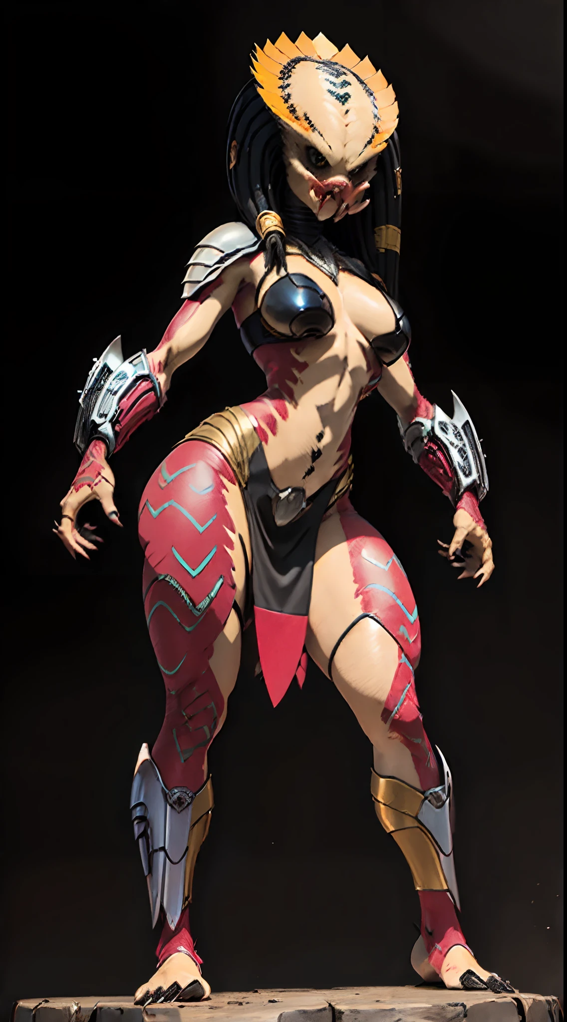 (Female Yautia:1.4), Female Predator, Biomask, Wristblades, Chakram, Shoulder Cannon, Battling Xenomorphs, Xenomorph Hive