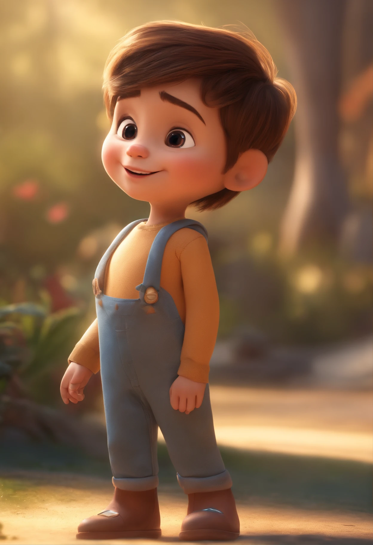 a happy cute standing short hair, vestindo uma fantasia espacial, , fundo branco, barnet, Tom, Estilo Pixar, ....3d, desenhos animados, rosto detalhado, asymmetrical 16k