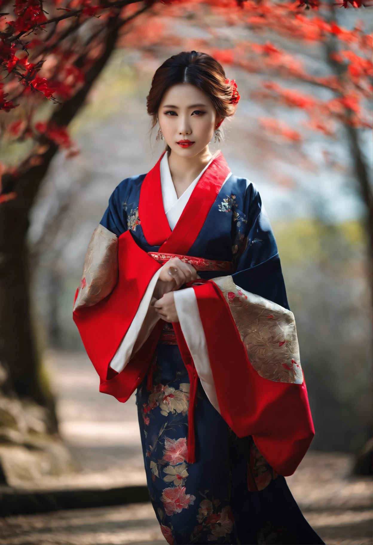 japanes、Light hair、A slender、Facing the front