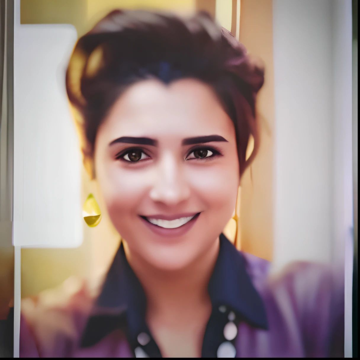 There's a woman in a purple shirt and a black shirt, imagem de perfil, retrato!!!!, foto de perfil, retrato!!!!!!, foto portait foto de perfil, Parece Ebru Sahin, foto do instagram, Faridah Malik, inspirado em Lubna Agha, foto do snapchat, retrato!!!, Directed by: Lucia Peka, Zenra Taliyah, foto em alta, foto do instagram