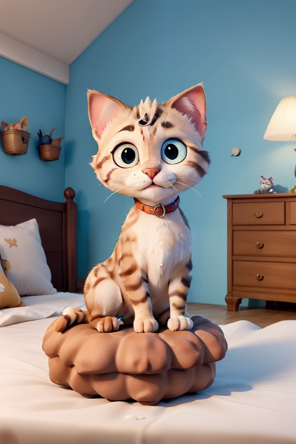 Obra-prima, de melhor qualidade, A kitten Siamese cat lying on top of the bed